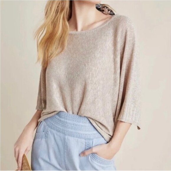 By Anthropologie Tops - Anthropologie Alicia Shimmer Pullover Sweater Tee